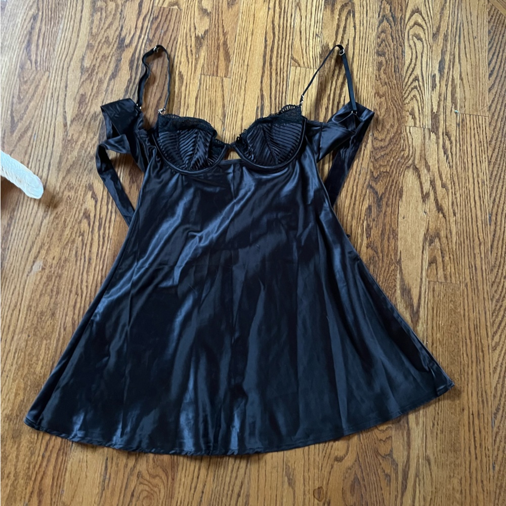 Black Bydee slip dress with cups